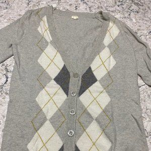 Jcrew Argyle Cardigan